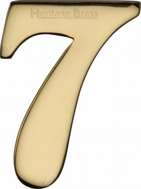 Click Here To Enlarge This Photo Of C1568 7-PB Heritage Brass Numeral 7 Self Adhesive 51mm (2") Polished Brass Finish