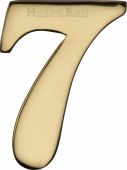 C1568 7-PB Heritage Brass Numeral 7 Self Adhesive 51mm (2") Polished Brass Finish