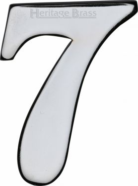 Click Here To Enlarge This Photo Of C1568 7-PC Heritage Brass Numeral 7 Self Adhesive 51mm (2") Polished Chrome Finish