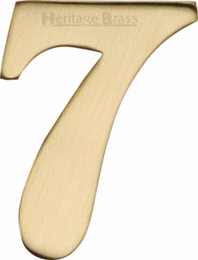 Click Here To Enlarge This Photo Of C1568 7-SB Heritage Brass Numeral 7 Self Adhesive 51mm (2") Satin Brass Finish