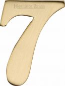 C1568 7-SB Heritage Brass Numeral 7 Self Adhesive 51mm (2") Satin Brass Finish