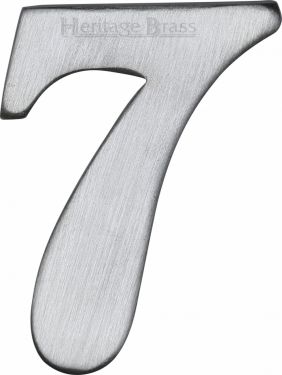 Click Here To Enlarge This Photo Of C1568 7-SC Heritage Brass Numeral 7 Self Adhesive 51mm (2") Satin Chrome Finish