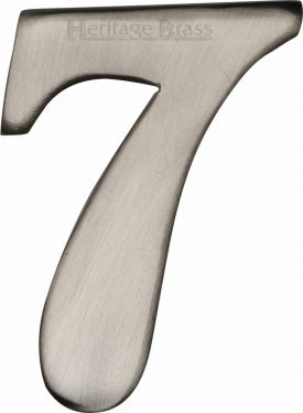 Click Here To Enlarge This Photo Of C1568 7-SN Heritage Brass Numeral 7 Self Adhesive 51mm (2") Satin Nickel Finish