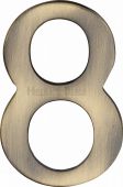 C1568 8-AT Heritage Brass Numeral 8 Self Adhesive 51mm (2") Antique Brass Finish