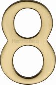 C1568 8-PB Heritage Brass Numeral 8 Self Adhesive 51mm (2") Polished Brass Finish