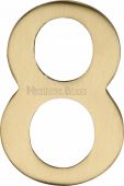 C1568 8-SB Heritage Brass Numeral 8 Self Adhesive 51mm (2") Satin Brass Finish