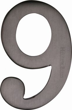 Click Here To Enlarge This Photo Of C1568 9-MB Heritage Brass Numeral 9 Self Adhesive 51mm (2") Matt Bronze Finish