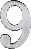 C1568 9-SC Heritage Brass Numeral 9 Self Adhesive 51mm (2") Satin Chrome Finish