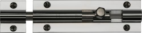 Click Here To Enlarge This Photo Of C1582 4-PC Heritage Brass Door Bolt Straight 4" x 1 ¼" Polished Chrome Finish