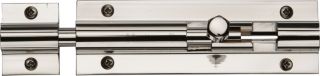 C1582 4-PNF Heritage Brass Door Bolt Straight 4" x 1 ¼" Polished Nickel Finish