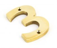 83713 From The Anvil Polished Brass Numeral 3
