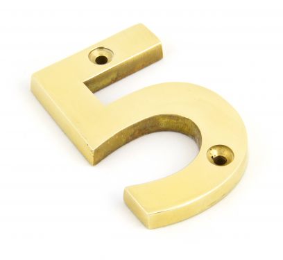 Click Here To Enlarge This Photo Of 83715 From The Anvil Polished Brass Numeral 5