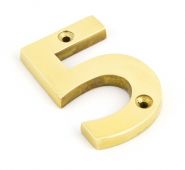 83715 From The Anvil Polished Brass Numeral 5