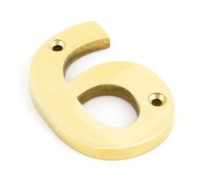 Click Here To Enlarge This Photo Of 83716 From The Anvil Polished Brass Numeral 6
