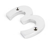 83723 From The Anvil Polished Chrome Numeral 3