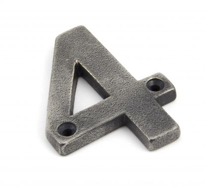 Click Here To Enlarge This Photo Of 83734 From The Anvil Antique Pewter Numeral 4