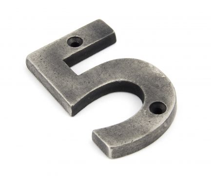 Click Here To Enlarge This Photo Of 83735 From The Anvil Antique Pewter Numeral 5