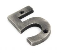83735 From The Anvil Antique Pewter Numeral 5