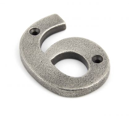 Click Here To Enlarge This Photo Of 83736 From The Anvil Antique Pewter Numeral 6