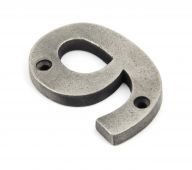 83739 From The Anvil Antique Pewter Numeral 9