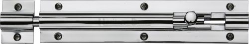 Click Here To Enlarge This Photo Of C1582 6-PC Heritage Brass Door Bolt Straight 6" x 1 ¼" Polished Chrome Finish
