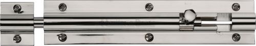 Click Here To Enlarge This Photo Of C1582 6-PNF Heritage Brass Door Bolt Straight 6" x 1 ¼" Polished Nickel Finish