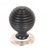 83870 From The Anvil Ebony & Polished Nickel Beehive Cabinet Knob - Large