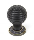 83871 From The Anvil Ebony & Aged Brass Beehive Cabinet Knob - Small