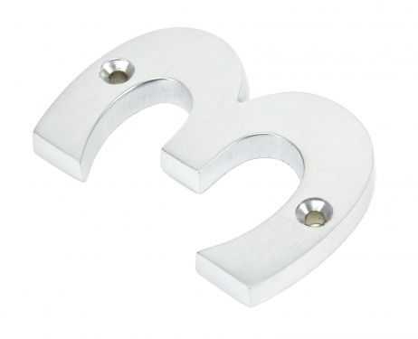 Click Here To Enlarge This Photo Of 83923 From The Anvil Satin Chrome Numeral No '3'