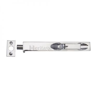 Click Here To Enlarge This Photo Of C1680 10-PC Heritage Brass Lever Action Flush Bolt 10" x .¾" Polished Chrome Finish