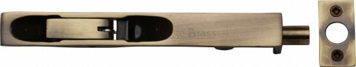 Click Here To Enlarge This Photo Of C1680 6-AT Heritage Brass Lever Action Flush Bolt 6" x .¾" Antique Brass Finish