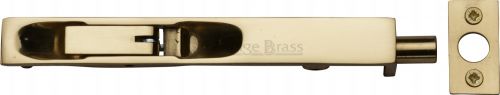 Click Here To Enlarge This Photo Of C1680 6-PB Heritage Brass Lever Action Flush Bolt 6" x .¾" Polished Brass Finish