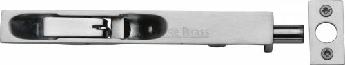 Click Here To Enlarge This Photo Of C1680 6-SC Heritage Brass Lever Action Flush Bolt 6" x .¾" Satin Chrome Finish