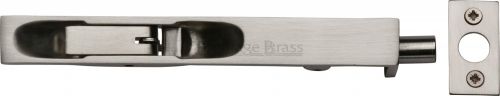 Click Here To Enlarge This Photo Of C1680 6-SN Heritage Brass Lever Action Flush Bolt 6" x .¾" Satin Nickel Finish