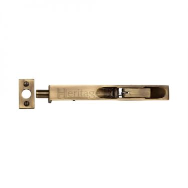 Click Here To Enlarge This Photo Of C1680 8-AT Heritage Brass Lever Action Flush Bolt 8" x .¾" Antique Brass Finish