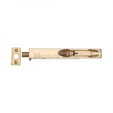 Click Here To Enlarge This Photo Of C1680 8-PB Heritage Brass Lever Action Flush Bolt 8" x .¾" Polished Brass Finish