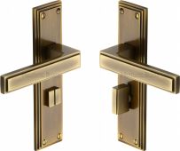 ATL5730-AT Heritage Brass Door Handle For Bathroom Atlantis Design Antique Brass Finish