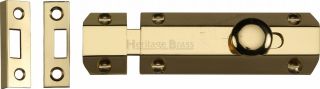 C1685 4-PB Heritage Brass Door Bolt Flat 4" Polished Brass Finish