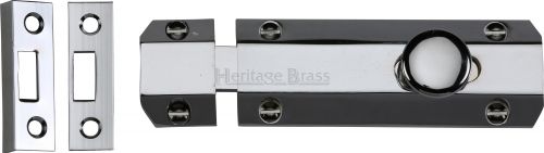 Click Here To Enlarge This Photo Of C1685 4-PC Heritage Brass Door Bolt Flat 4" Polished Chrome Finish