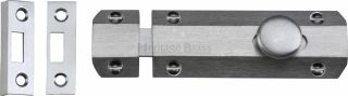 C1685 4-SC Heritage Brass Door Bolt Flat 4" Satin Chrome Finish