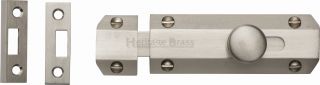 C1685 4-SN Heritage Brass Door Bolt Flat 4" Satin Nickel Finish