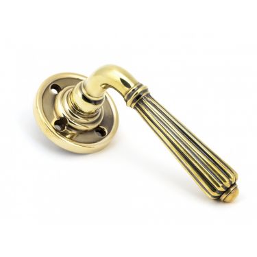 Click Here To Enlarge This Photo Of 45309 From the Anvil Aged Brass Hinton Lever on Rose Set