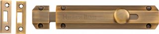 C1685 6-AT Heritage Brass Door Bolt Flat 6" Antique Brass Finish