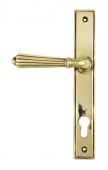 45314 From the Anvil Aged Brass Hinton Slimline Lever Espag. Lock Set - 92mm Centres - 212mm Screw Centres