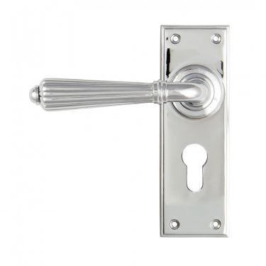 Click Here To Enlarge This Photo Of 45319 From the Anvil Polished Chrome Hinton Lever Euro Set