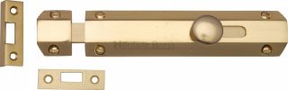 C1685 6-PB Heritage Brass Door Bolt Flat 6" Polished Brass Finish