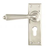 45325 From the Anvil Polished Nickel Hinton Lever Euro Set