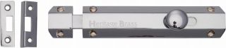 C1685 6-PC Heritage Brass Door Bolt Flat 6" Polished Chrome Finish