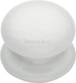 7032 Heritage Brass Cabinet Knob White Crackle 32mm with Porcelain Base