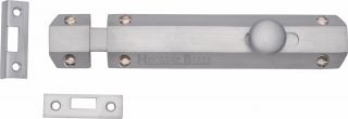 C1685 6-SC Heritage Brass Door Bolt Flat 6" Satin Chrome Finish